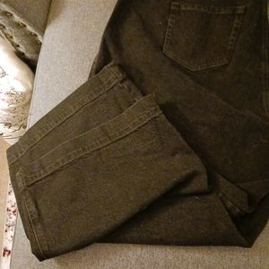 Cropped wide leg denim